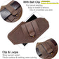 TobbinGear Left-Handed Leather Cell Phone Holster with Belt Clip, Universal Phone Holster for Men Belt Holder, Leather Case for iPhone, Samsung Galaxy Phones, Dark Brown, Medium