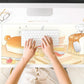 Cute Desk Mat Anime Cartoon Desk Pad Mouse Pad Kawaii Large Yellow Shiba Inu Gaming Mousepad XXL Laptop Keyboard Desktop Writing Pad Stitched Edge Desk Accessories for Girls Students 31.5''X15.7''