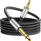 3.5 mm to 6.35 mm Audio Cable 30Ft,Gold-Plated Terminal Silver Color Zinc Alloy Housing 3.5mm 1/8" Male TRS to 6.35mm 1/4" Male TRS Nylon Braided Stereo Audio Cable for Cellphone, Amplifiers(30Ft/10M)