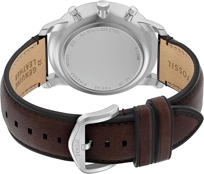 Fossil Men's Neutra Quartz Stainless Steel and Leather Chronograph Watch