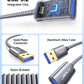 JSAUX 2Pack 10FT+10FT USB 3.0 Extension Cable, Type A Male to Female USB Extender Cord Nylon Braided Compatible with Webcam, Camera, Phone, USB hub, Mouse, Keyboard, Printer, Hard Drive, Xbox-Grey
