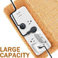 2PCS Cable Management Box, Handmade Rattan Cable Organizer, Open Slots Cords Hider Box, Under Desk Cord Organizer for Computer Router USB Hub & Power Strip