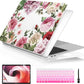 Batianda for MacBook Air 13 Inch Case 2020 2019 2018 A2337 A2179 A1932, Printing Clear Hard Shell Cover with Keyboard Cover & Screen Protector for New MacBook Air 13 Retina & Touch ID (Flower-White)
