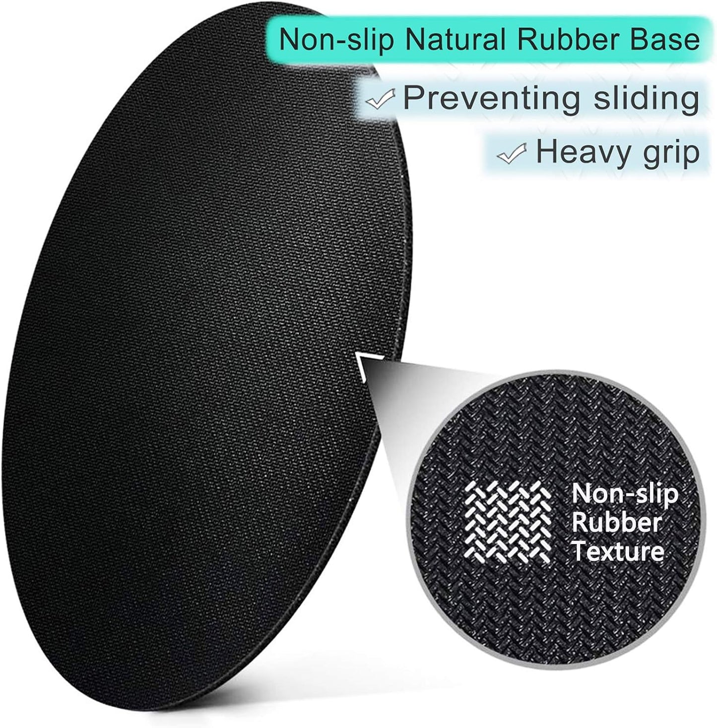ITNRSIIET Round Mouse Pad with Stitched Edge Premium-Textured Waterproof Non-Slip Rubber Base Desktop Protection Mat Diameter 8.7 inches, Black Marbling