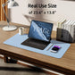 YSAGi Leather Desk Protector, Office Mat, Large Mouse Mat, Non-Slip PU Leather Blotter, Laptop Pad, Waterproof Writing Pad for Office and Home (Baby Blue, 23.6" x 13.8")