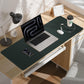 Leather Desk Pad Protector - 48" x 17" Non-Slip PU Leather Large Mouse Pad, Waterproof Desk Blotter Mat for Office and Home (Dark Green)