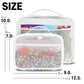 holay 4 Packs PVC Zippered Blocks Set, Toy, Clay, Board game Storage Organizer Case (Name Tag, Manual Pocket) (White, Large)