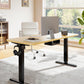 HUANUO Standing Desk Frame with 220lbs Powerful Brushless Motor, Double Crossbeam Structure, Thick Adjustable Desk Legs, for Max 35.4″ x 86.6″ Desktop, for Home Office, Black Frame Only