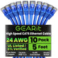 GearIT Cat 6 Ethernet Cable Pack - 10-Pack 5 ft Cat6 Ethernet Patch Cables | RJ45 Network Patch Cable, 10 Gbps Snagless Gold-Plated Connectors - Ethernet Cable Cat 6 for PC, TV, Router - Blue