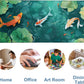 Colorful Koi Fish Gaming Mouse Pad 3mm Thick Stitched Edge Waterproof Non-Slip Large Computer Keyboard Mouse Mat,Suitable for Office Entertainment Decorative Desk Pad 35.4 x 15.7 Inches