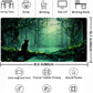 Kawaii Green Forest Desk Pad Mouse Pad Cute Black Cat Desk Mat, XXL Extended Anime Cats Large Gaming Mousepad, Computer Keyboard and Mouse Deskpad Decor Deskmat with Stitched Edges Mat 31.5x15.7 in