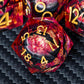 ARUOHHA DND Resin Dice Dragon Eye Dice Liquid Core Red Sharp Edged Dice Set with Gift Box, Polyhedral D and D Dice Set Role Playing Game D20 D12 D10 D8 D6 D4