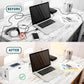 Bamboo Cable Management Box, Large Cord Organizer Box Cable Box to Hide Wires & Power Strips for Desktop Storage Cord Holder for Office Home,No Assembley Required (All White, Large)