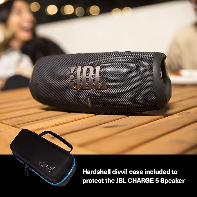 JBL Charge 5 (Camouflage) + Bundle with divvi! Protective Hardshell Case (Black)