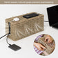 StorageWorks Large Cable Management Box, 2 Slots Wicker Cable Organizer to Hide Cords and Power Strip, Seagrass Cord Hider Box for Home & Office