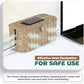 BLUEWEST Large Cable Management Box, Natural Rattan Cable Cord Organizer Boxes for Power Strip – 2 Open Slots Cords Hider Box for TV Wires, Computer, Router, USB Hub and Under Desk Power Strip