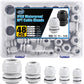 XHF IP68 Nylon Waterproof NPT Cable Glands Assortment 48pcs 1/4", 3/8'', 1/2'', 3/4'', 1'' UL Listed and RoHS Cord Grip Compliant Cable Strain Relief Gray
