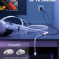 JSAUX Link Cable with 18W Charging 16ft, Compatible with Oculus Meta Quest 3S/ 3/ 2/ Pro and Pico 4, PC VR, Steam VR Accessories, 2-in-1 High Speed 5Gbs USB3.0 to USB C Data Cord for VR Headset