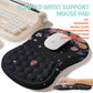 2-in-1 Ergonomic Set, Wave Rise Keyboard Wrist Rest and Massage Bulge Slope Mouse Pad Wrist Support, Cushion Memory Foam Integrated to Relieve Wrist Pain, Flower Dance