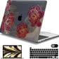 Mektron for MacBook Pro 13-inch Case 2022 2021 2020 Release A2338 M2 M1 A2289 A2251, Printed Plastic Hard Shell Cover for New MacBook Pro 13.3-inch Touch Bar Fits Touch ID，A-Golden Rose