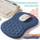 2-in-1 Ergonomic Set, Wave Rise Keyboard Wrist Rest and Massage Bulge Slope Mouse Pad Wrist Support, Cushion Memory Foam Integrated to Relieve Wrist Pain, Dark Blue