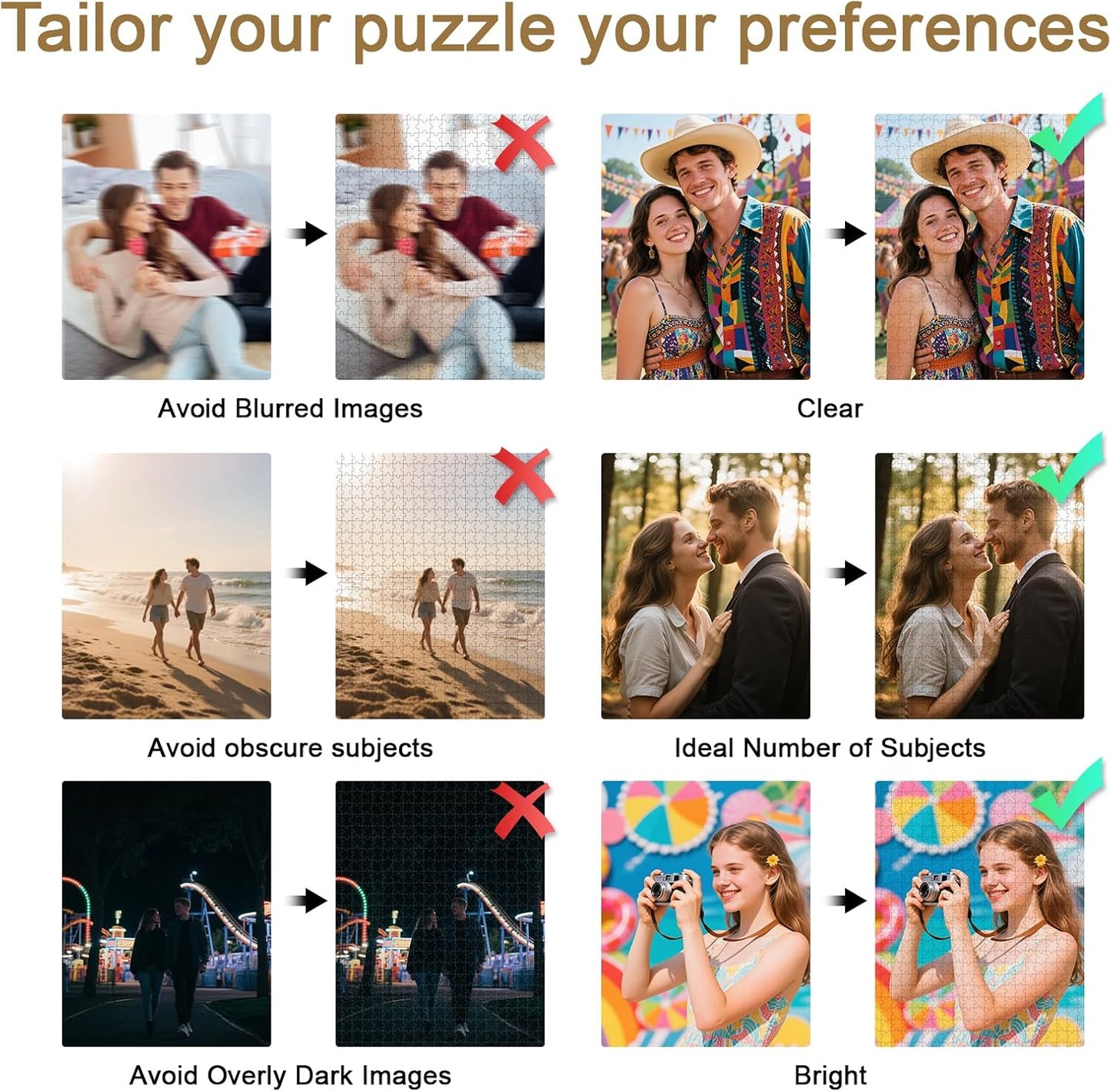 Personalized Photo Puzzle with Glossy Finish – Custom Jigsaw Puzzle 120/200/300/500/1000/1500 Pieces for Family, Couples, Pets, Birthdays, and Weddings (1500-Horizontal)