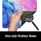 ITNRSIIET Mouse Pad with Stitched Edge Premium Textured Smooth Precise Operation Waterproof Washable Non-Slip Rubber Base Desktop Protection Mat, 10.2×8.3×0.12 inches, Blue Purple Marble Art