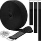 1.5"x16ft Hook and Loop Straps with 15 Metal Buckles, Adjustable Fastening Cable Straps, Cut-to-Length Cinch Strap, Reusable Nylon Securing Cord Ties for Organizer or Storage, Black