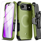M MYBAT PRO for iPhone Air Case with Belt Clip Holster,[Compatible with Magsafe] w/Screen Protector,Anti-Drop,Shockproof,w 360°Rotating Kickstand,Heavy Duty Protection (Army Green)