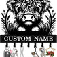 Personalized Highland Cow Key Holder Wall Mount, Custom Metal Key Rack Key Holder with Name, Deer Cabin Wall Keys Hanger with Hooks for Entryway, Front Door, Hallway, Kitchen, Living Room