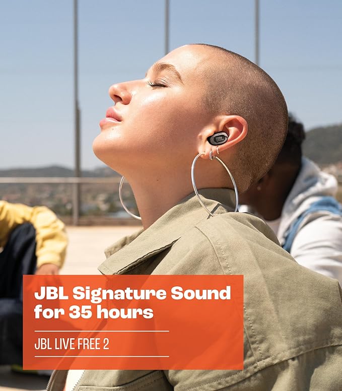 JBL Live Free 2 - True Wireless Noise Cancelling Earbuds, Up to 35hrs of Playtime, 6 mics for Perfect Calls with Zero Noise, IPX5 Waterproof, Oval Tubes for Better Comfort, Isolation, & bass (Silver)