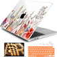 Batianda Premium Case for New MacBook Air 15 inch 2025 M4 2024 2023 with M3 M2 Chip Model A3114 A2941, Designed Protective Plastic Hardshell & Keyboard Cover & Screen Protector, Flower Field