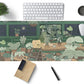 Kawaii Bear XL Gaming Mouse Pad & Desk Mat - 31.5x11.8 in, Aesthetic Brown & Green Forest Keyboard Pad