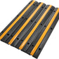 Reliancer 4 Pack 1-Channel Rubber Cable Protector Ramp Traffic Speed Bump 18000lbs Capacity Heavy Duty Cable Protective Cover Ramp Driveway Hose Cord Track Protector Wires Concealer for Garage Parking