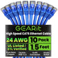 GearIT Cat 6 Ethernet Cable Pack - 10-Pack 1.5 ft Cat6 Ethernet Patch Cables | RJ45 Network Patch Cable, 10 Gbps Snagless Gold-Plated Connectors - Ethernet Cable Cat 6 for PC, TV, Router - Blue