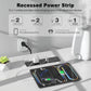 8 in 1 Recessed Power Strip with 15W Wireless Charger, 20W Fast Charging Furniture Outlet, Plug in 3 AC Outlets & 4 USB Ports Flush Mount, 6FT Cord