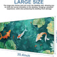 Colorful Koi Fish Gaming Mouse Pad 3mm Thick Stitched Edge Waterproof Non-Slip Large Computer Keyboard Mouse Mat,Suitable for Office Entertainment Decorative Desk Pad 35.4 x 15.7 Inches