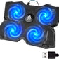 KLIM Wind Laptop Cooling Pad - More Than 500 000 Units Sold - New Version - The Most Powerful Rapid Action Cooling Fan - Laptop Stand with 4 Cooling Fans at 1200 RPM - USB Fan - PS5 PS4 - Blue