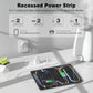 8 in 1 Recessed Power Strip with 15W Wireless Charger, 20W Fast Charging Furniture Outlet, Plug in 3 AC Outlets & 4 USB Ports Flush Mount, 6FT Cord