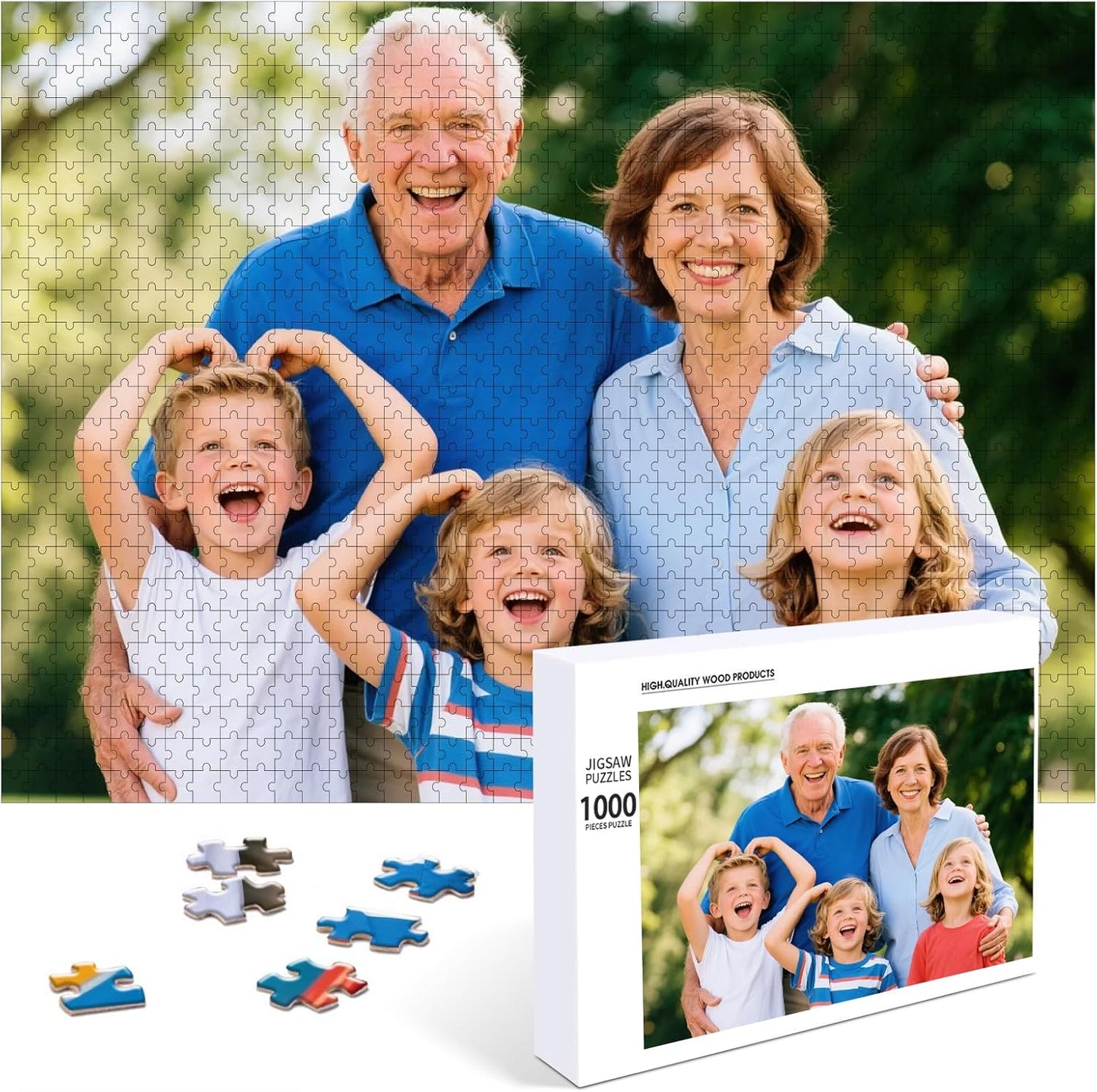 Personalized Photo Puzzle with Glossy Finish – Custom Jigsaw Puzzle 120/200/300/500/1000/1500 Pieces for Family, Couples, Pets, Birthdays, and Weddings (1000-Horizontal)