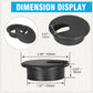 2" Black Desk Grommet, JTemgle Plastic Cable Hole Cover Computer Table Cord Wire Organizer Caps Desktop Cord Management for Home Office TV Stands Tabletops, 5 Pieces