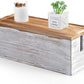 Large Cable Management Box, White Washed Wood Cord Organizer Box for Desk, Floor, Office to Hide Extension Cords Power Stripes Surge Protectors Chargers Wires