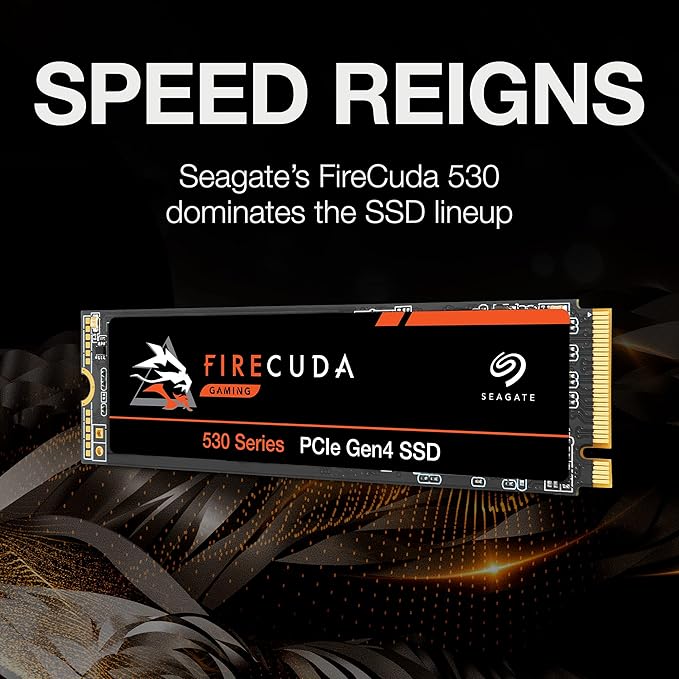 Seagate FireCuda 530 2TB PCIe Gen4 NVMe SSD - 7300MB/s, PS5 Compatible, 1275TBW, 3yr Rescue