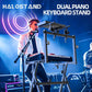 Dual Piano Keyboard Stand with 2nd Tier - Z Style Adjustable and Portable 2 Tier Heavy Duty Music Stand for Synths and Electric Digital Keyboards - Fits 54 61 88 Key Pianos