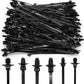 120 Pcs Push Mount Cable Ties Assorted Sizes, Black Nylon Push Mount Zip Ties Wire Harness Clips, 6-Types Snap in Zip Ties Self Locking Automotive Wire Ties for Wire Tying, Automotive