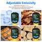 MESTEK Infrared Thermometer Temperature Gun, Non-Contact Digital Laser Thermometer with Probe for Cooking, Home and Industry Repair, Humidity Measurement, Adjustable Emissivity -58°F to 1472°F