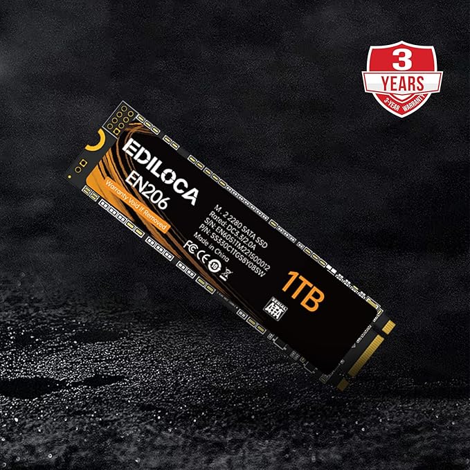 EN206 1TB SSD M.2 SATA III 6Gb/s 3D TLC NAND, M.2 2280 SSD Internal Solid State Drive, Read/Write Speed up to 550/480 MB/s, Compatible with Laptop & PC Desktop