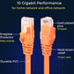 Rapink Patch Cables Cat6 5ft (24 Pack), Ethernet Patch Cable 10G Support, Cat 6 Patch Cable for Patch Panel to Switch, Flexiable Cat 6 Ethernet Cable with Gold Plated Orange