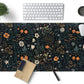 Cute Dark Floral Desk Mat Vintage Flowers Plant Mouse Pad XXL Large Extended Gaming Mousepad Women Office Decor Desk Pad, Big Laptop Computer Keyboard and Mouse Mat with Stitched Edges, 31.5x15.7 in