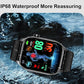 Advanced Health Smartwatch for Women Men with Real-Time Monitoring of Heart Rate, Blood Oxygen, Body Temperature, Blood Pressure, Sleep Quality and Stress Levels.Always-On Display (Blue)